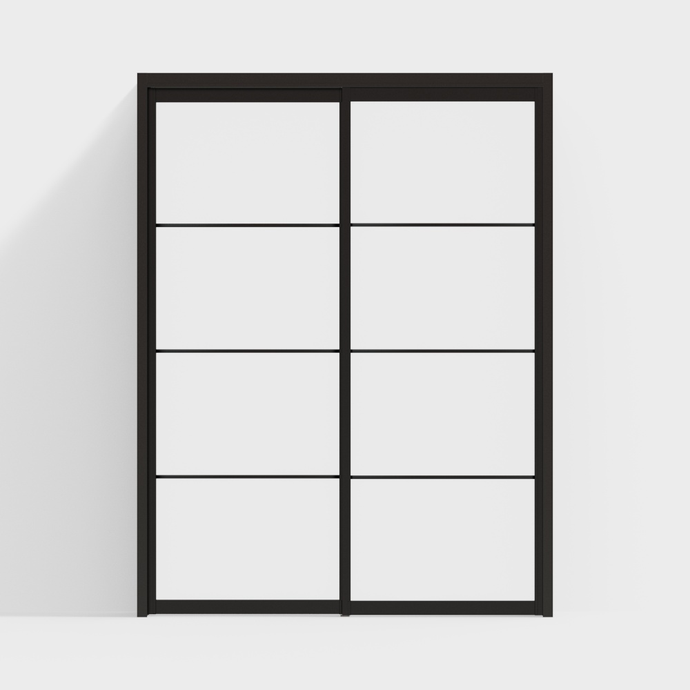 minimal dark windowed door