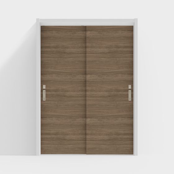 Wood Texture Sliding Door 3D model