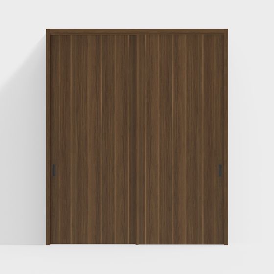 Stylish Wooden Sliding Door 3D model for Modern Spaces
