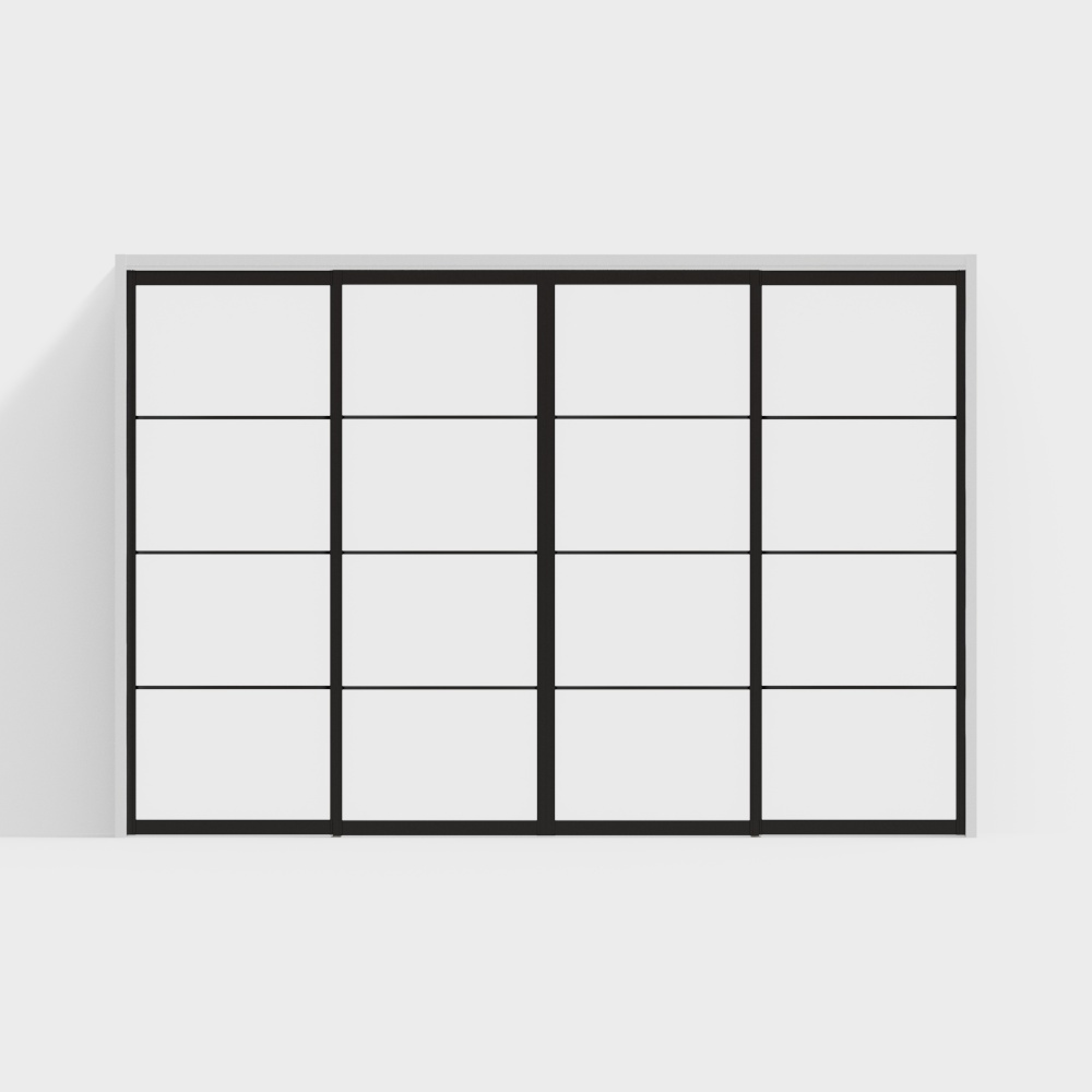 Grande porte coulissante moderne en verre noir