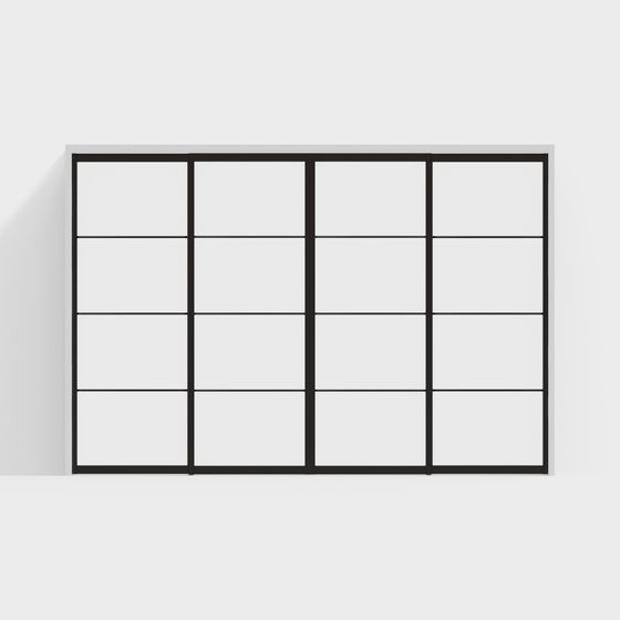 Industrial Style Glass Window 3D model