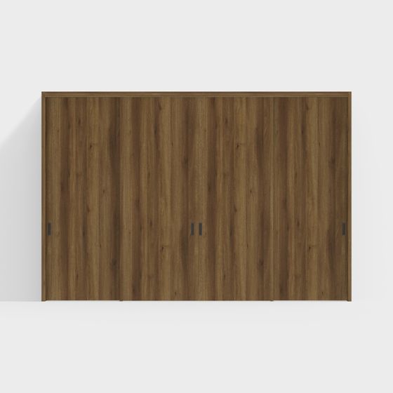 Elegant Wooden Sliding Door 3D model for Modern Spaces