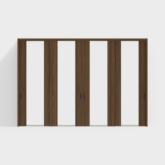 Six-Panel Wooden Door 3D Model