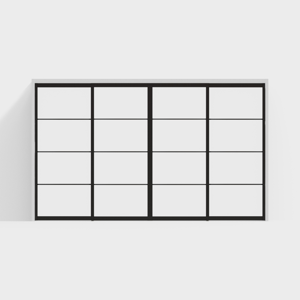 Minimal glassed wide door