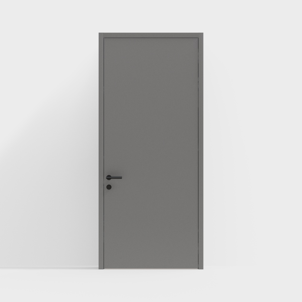 Porte en bois LIXIL - porte intérieure - porte silencieuse DAA - gris moyen VN - poignée ronde