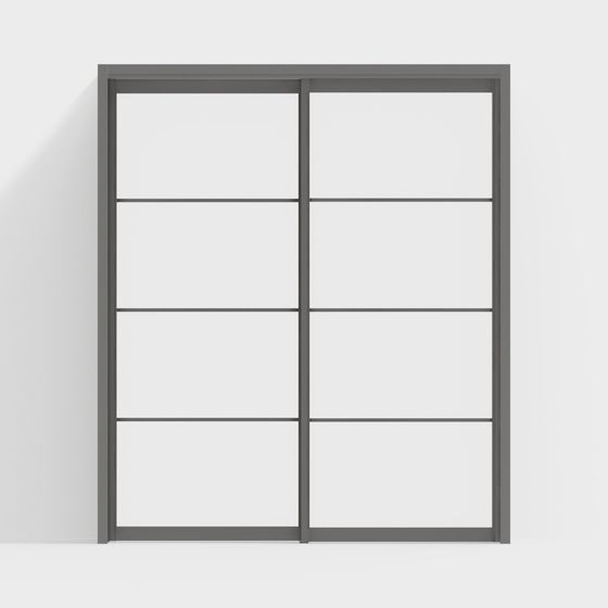 Chic Glass Sliding Door 3D model for Modern Spaces