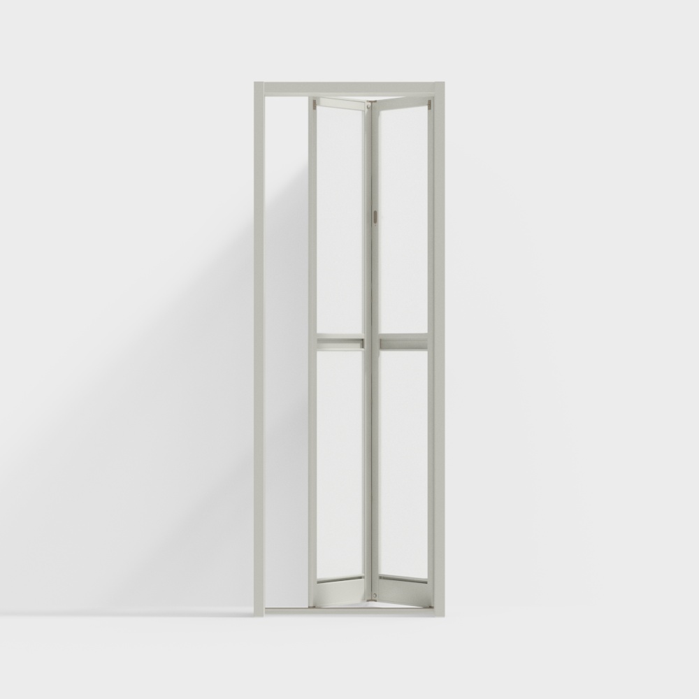 The folding door in the LIXIL bathroom - with decorative strip o