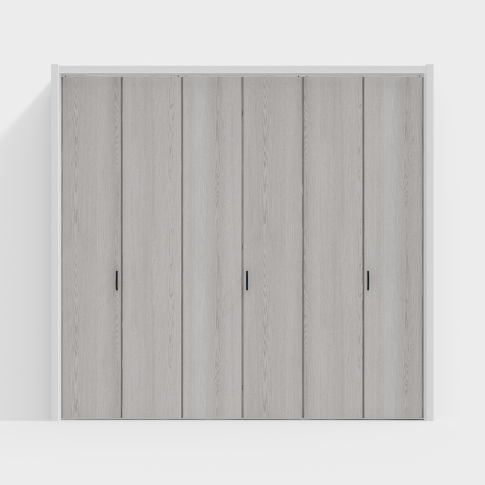 Porte in Legno LIXIL - Porte Interne - Porte Armadio LAA - DV Grigio Chiaro Frassino 3 Pieghe