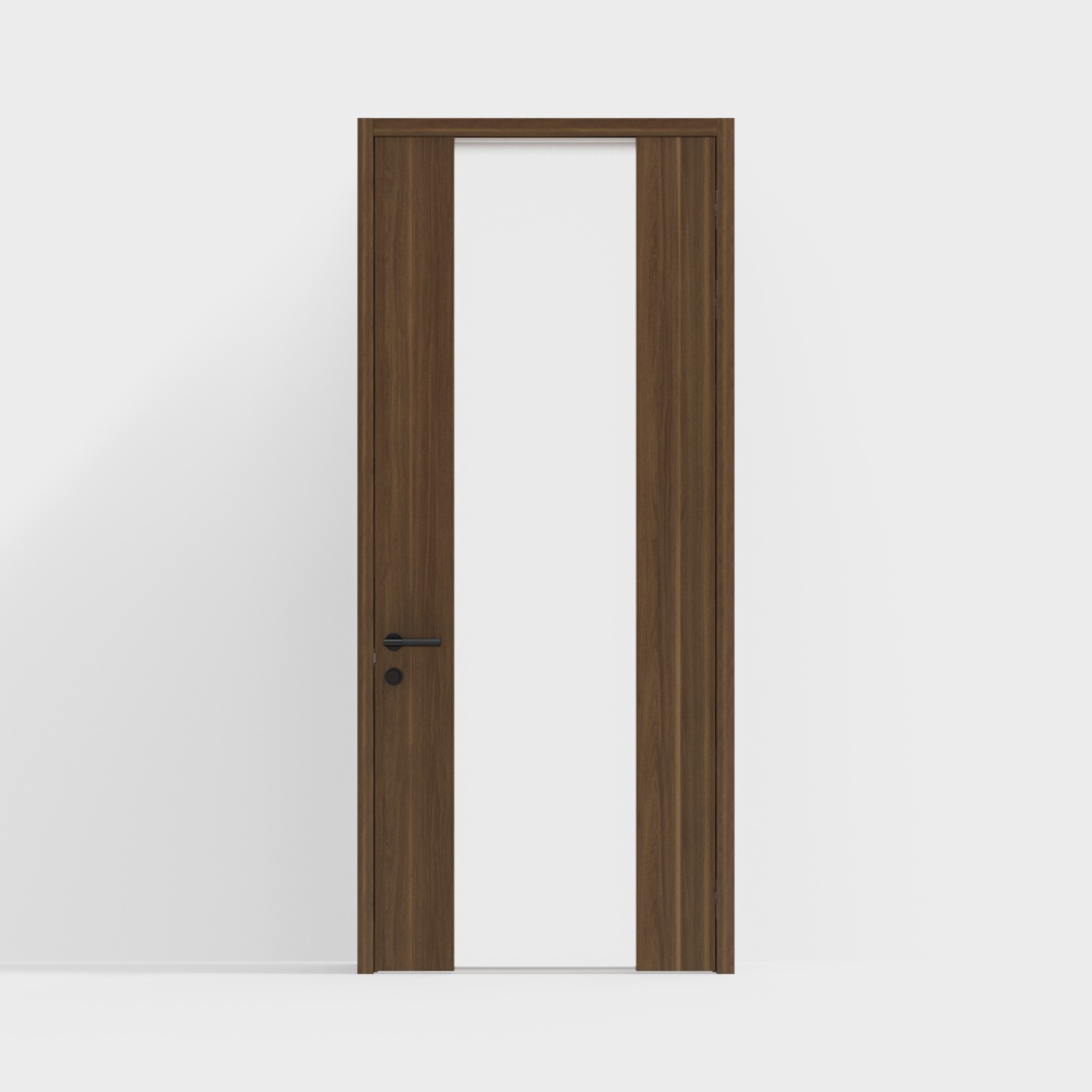 modern wooden windowed door