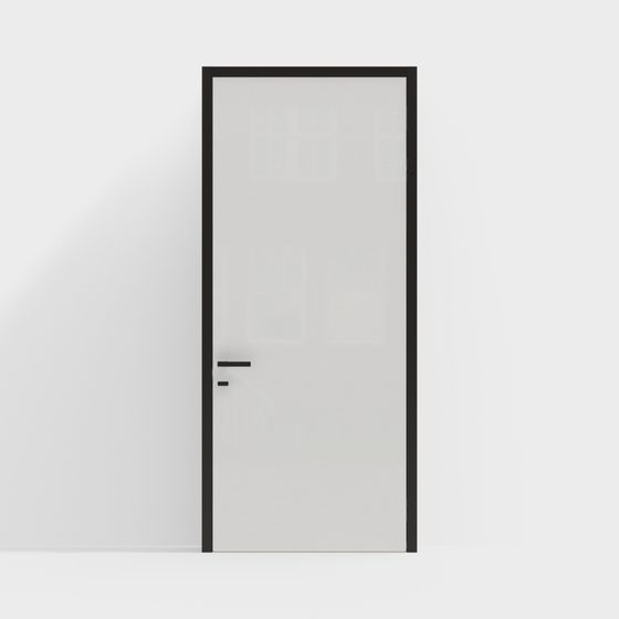 Modern Minimalist Glass Door 3D model