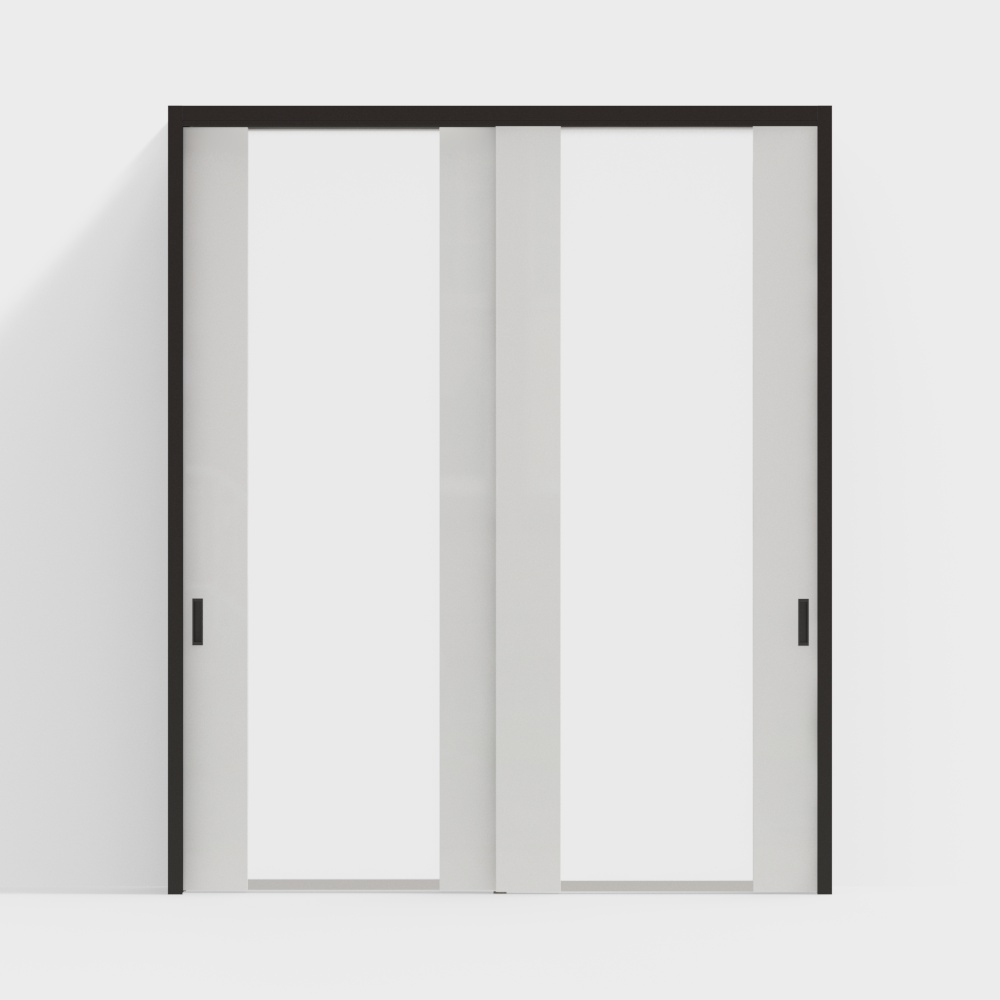 Porte en bois LIXIL - porte intérieure - porte double DGN miroir de traction TD porte blanche (couleur du cadre de porte noir)