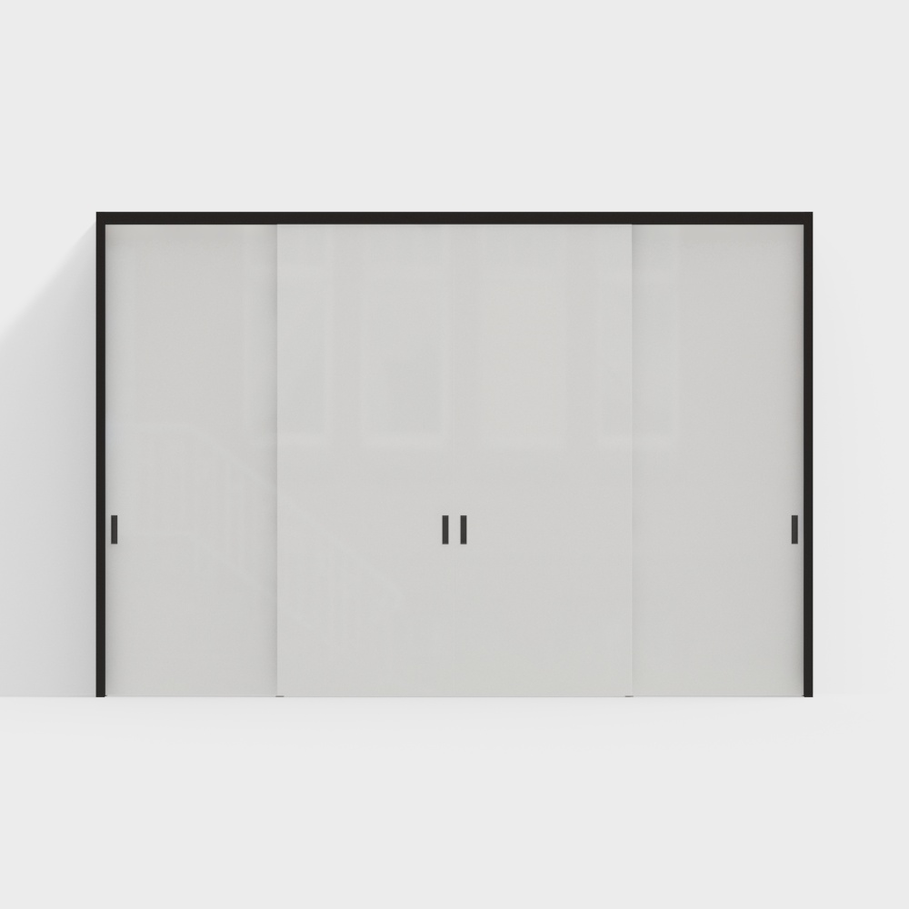 Porte en bois LIXIL - Porte intérieure - Cloison DAA à quatre poignées - Miroir TD blanc (couleur du cadre de porte noir)