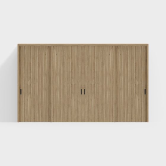 Stylish Wood Sliding Door 3D model