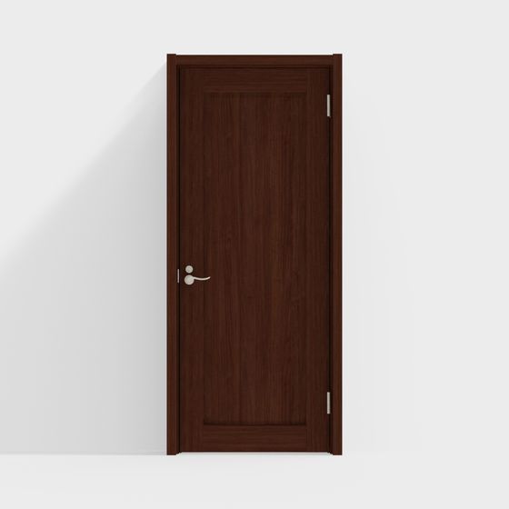 Elegant Low-Poly Wooden Door 3D model