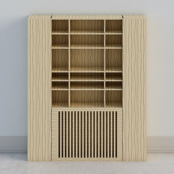 Elegant Low Poly Bookshelf 3D model for Modern Spaces