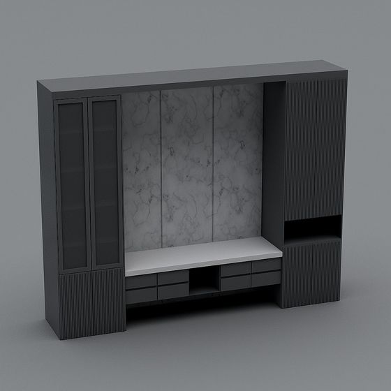 Modern Minimalist 3D Model TV Cabinet