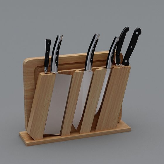 Brown Seven-Piece Kitchenware Set 3D Model