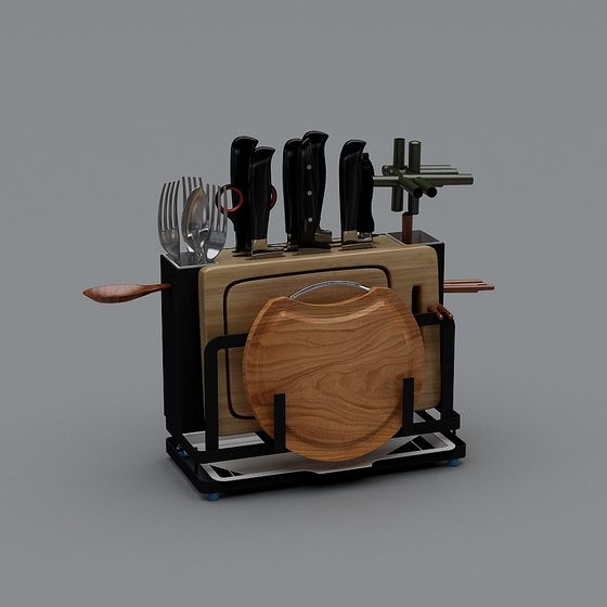 Stylish Kitchen Storage Rack 3D model