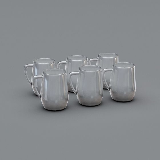 Transparent Glass Cup Collection 3D model