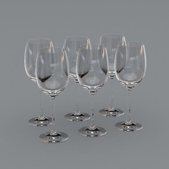 Elegant Wine Glasses 3D model