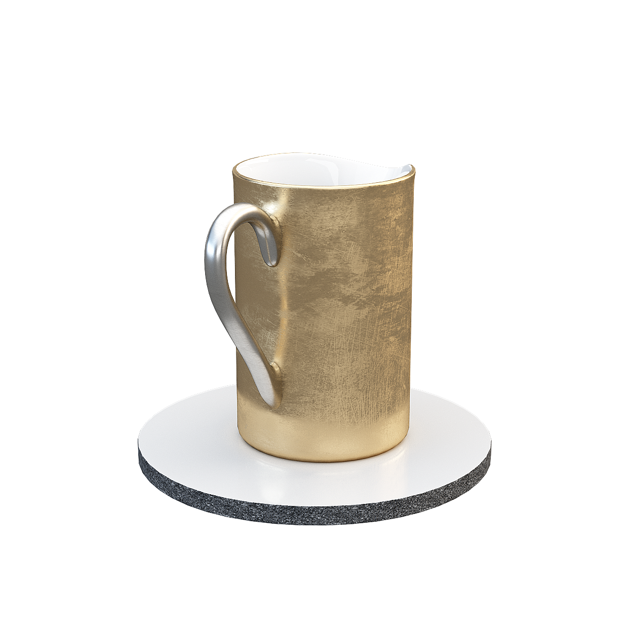 Futuristic Golden Kettle 3D Model – Low-Poly Metallic