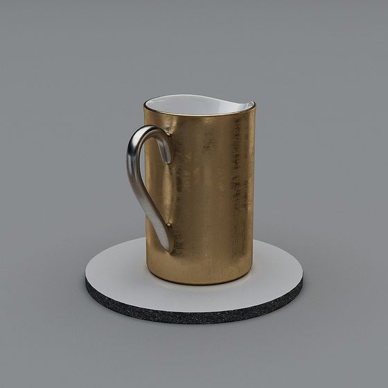 Futuristic Golden Kettle 3D Model