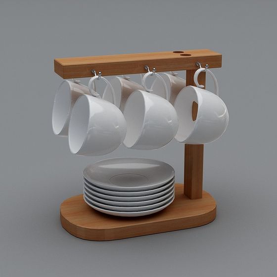 Stylish Hanging Cup Rack 3D model for Modern Interiors