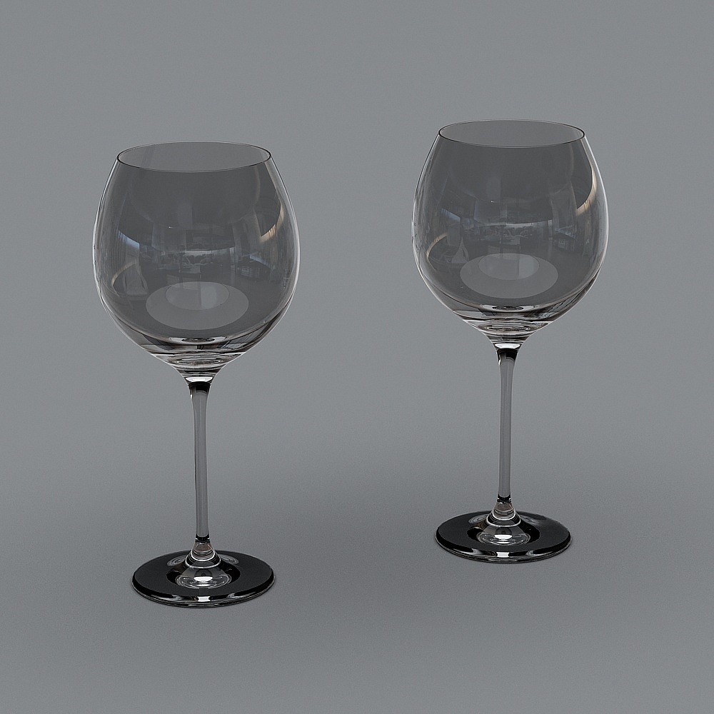 Glass wall cabinet - wine glass combination 01