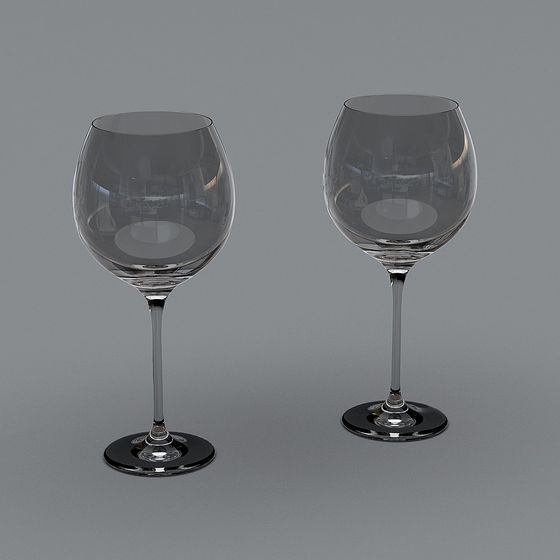 Elegant Low-Poly Wine Glass 3D model