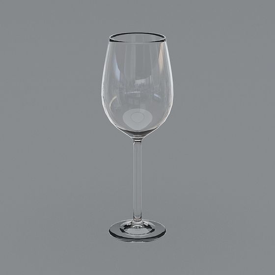 Elegant Low Poly Wine Glass 3D model