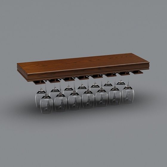 Elegant Low-Poly Wine Rack 3D model