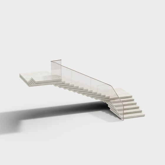 Sleek Low-Polygon Staircase 3D model