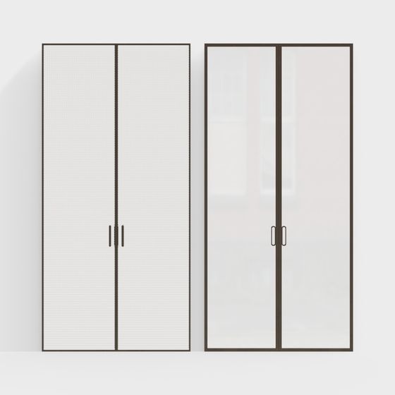 Elegant Glass Sliding Door 3D model for Modern Interiors