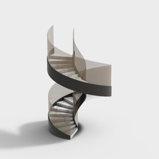 Elegant Spiral Staircase 3D model