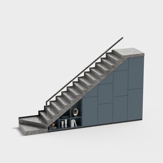 Elegant Low-Poly Staircase 3D model for Modern Interiors