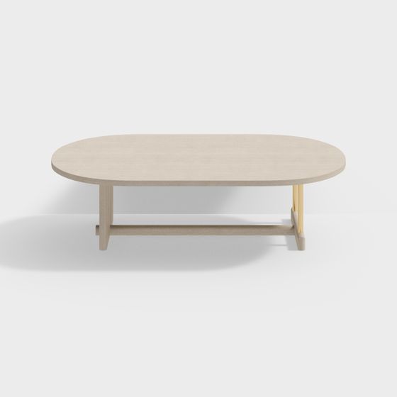 Elegant Oval Coffee Table 3D model