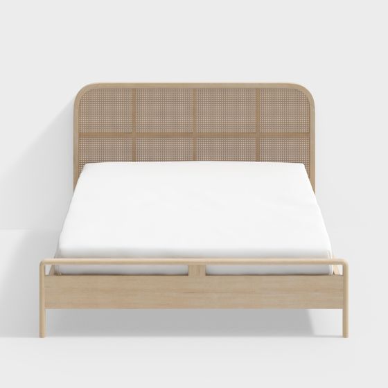Modern Minimalist 3D Bed Frame Model