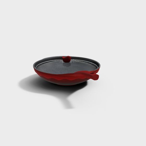 Vibrant Low-Poly Frying Pan 3D model