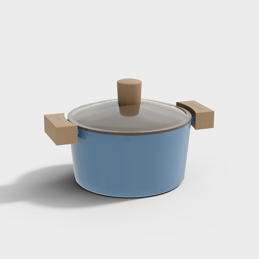 Blue Fuso wooden frame hot pan