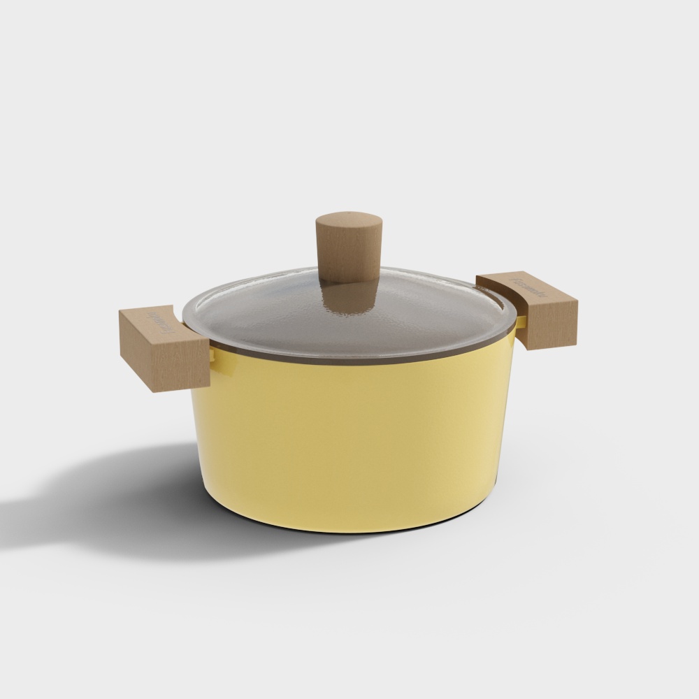 Yellow fuso wooden frame hot pan