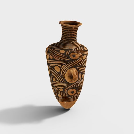 Ancient Pottery Vase 3D model - Unique Low Poly Design