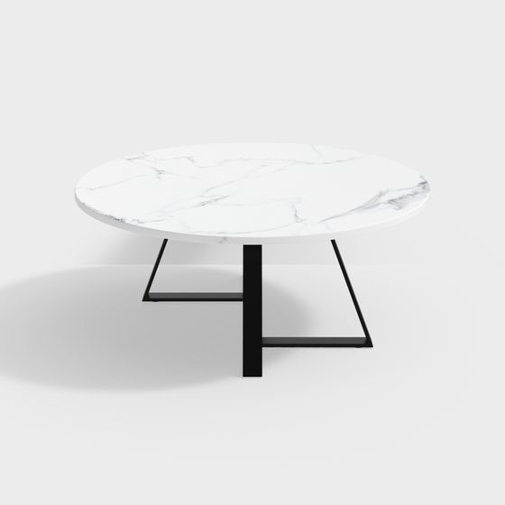 Elegant Low-Poly Round Table 3D model