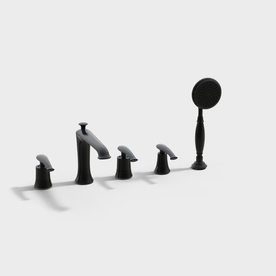 Contemporary Shower Faucet Set 3D model