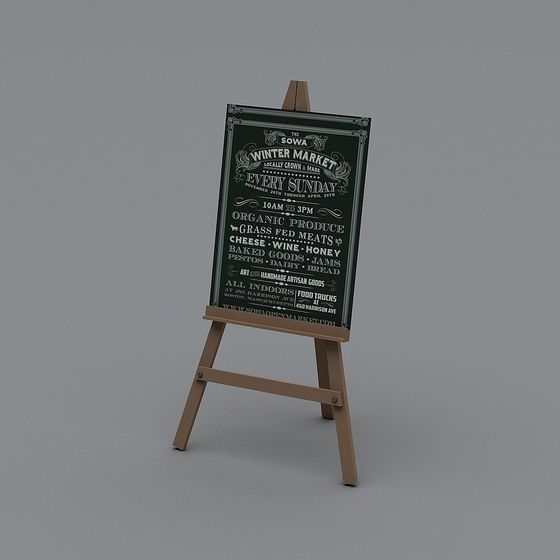 Vintage Billboard 3D model with High Detail Textures