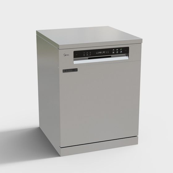 Sleek Stainless Steel Dishwasher 3D model