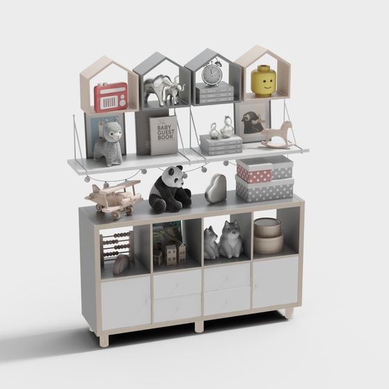 Modern Children's Toy Cabinet 3D Model