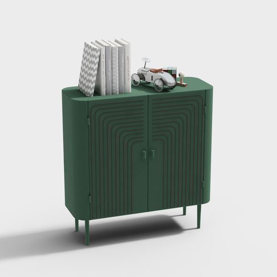 Retro Green Storage Cabinet 3D model