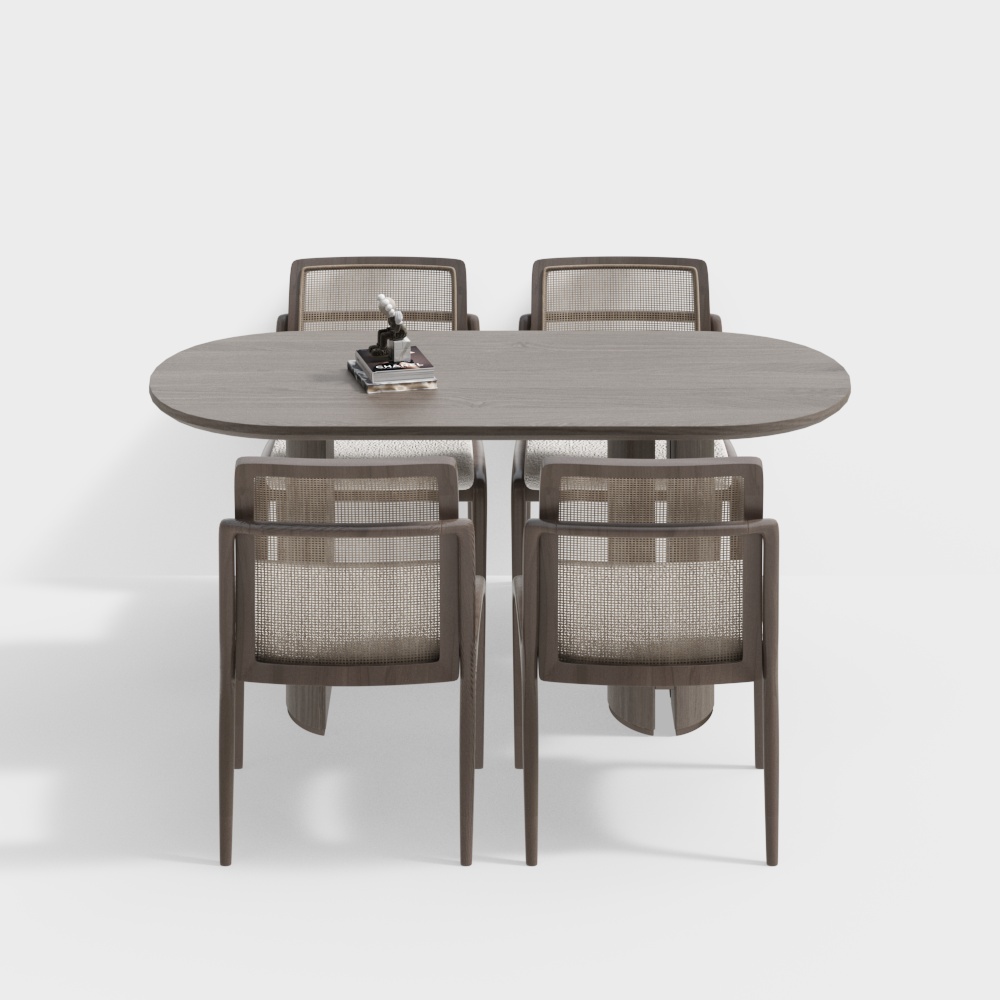 와비사비 스타일의 식탁과 의자