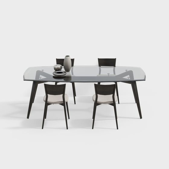 모던한 식탁과 의자