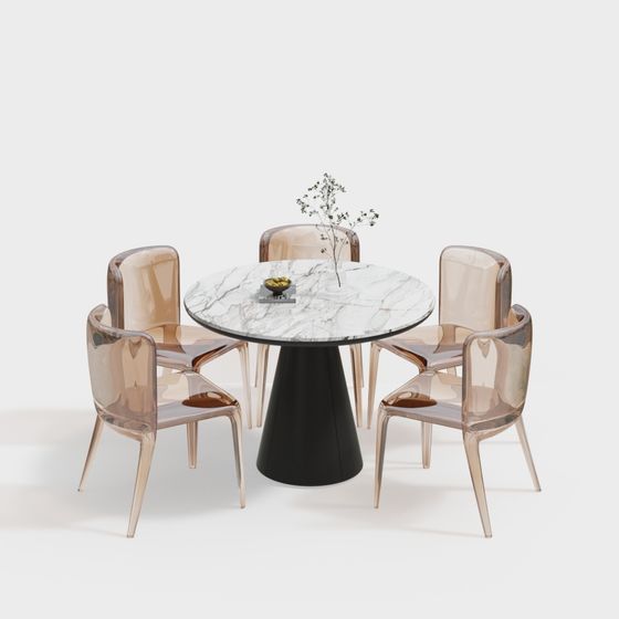 Elegant Dining Table Set 3D model